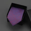 Blue and red patterned business necktie for men, stylish striped tie in a black box. - 8cm Romantic Starry Sky Zipper