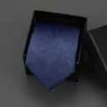 Classic dark blue paisley tie packaged in a luxury black gift box for men formal business. - 8cm Blue Paisley Zipper