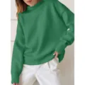Sweat-shirt a manches longues uni vert stylique pour femmes, ideal pour l automne et tendance. - S / Vert