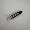 Simple black hair clip with silver metal clip head for women daily styling and fashion hair access. - Black