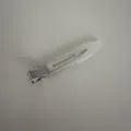 Minimalist acetate duckbill hair clip for women, sleek thin design for daily styling and bangs. - Milky White