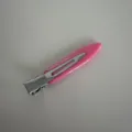 Pink narrow acetate duckbill hair clip, simple versatile bangs clip for daily styling. - Bright Pink
