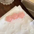 Pink flower hair clips cute sweet side clip fringe clip hair accessories for women girls - Three Flowers Hair Pin / Light Pink