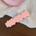 Pink segmented hair clip aesthetic cute sweet hair accessory stylish side hairpin - Three Bears Hair Pin / Light Pink