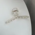 Transparent minimalist hair claw clip, large size resin hair catcher for daily styling. - Champagne