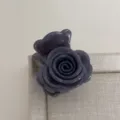 Pince à cheveux rose gris élégante pour femme, pince griffe fleurie moyenne style français. - Bleu Gris Sirène