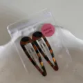 Schildpatt Haarspangen für Damen, süße Haarklammern und Pony-Seiten-Haar-Accessoires neu. - Hohler Wassertropfen Snap-Clip / 2 Stück (7cm) / Schildpatt
