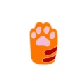 Cute Japanese cat paw enamel pin, cartoon alloy badge brooch for clothes and bags. - Orange