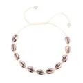 Rose gold cowrie shell bohemian necklace choker adjustable beach jewelry for women - Beige Line