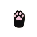 Cute black cat paw enamel pin with pink pads, sweet alloy brooch badge for clothes and hats. - Black