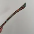 Elegant acetate hair stick with unique marbled pattern, minimalist hair accessory. - Elegant Green Coffee