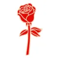 Red rose enamel brooch pin, elegant romantic flower alloy badge for clothing and bag decor. - Red