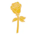 Cute yellow rose enamel brooch pin alloy flower badge for women apparel jacket accessories - Yellow