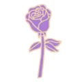 Purple rose flower enamel brooch alloy lapel pin romantic gift for women and girls daily wear - Purple