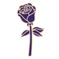 Chic Broche Émaillée Rose Dorée Fleur Violette Épingle Cadeau Romantique Bijoux - Bleu