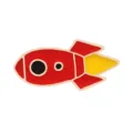Cute red rocket enamel pin, creative space brooch badge for jackets, hats and bags decor. - Rocket