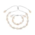 Magnifique ensemble de bijoux collier et bracelet en coquillage naturel style vacances plage. - Gris (Style Ajustable)