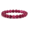 Bracciale di perle in pietra preziosa sfaccettata gioiello elastico in cristallo lucido - Agata Colore Rubino