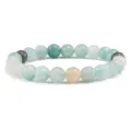 Facettiertes Edelstein Perlen Armband mehrfarbig Kristall Armreif für Damen Schmuck - Amazonit-Stil