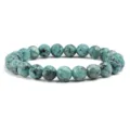 Naturstein Perlenarmband Blaugruene Runde Perlen Elastische Armspange Modeschmuck - Afrikanische Kiefer