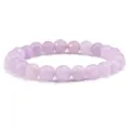 Bracciale elastico con perline di cristallo viola sfaccettato elegante gioiello in pietra preziosa - Calcedonio Violetto