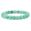 Bracciale Di Perle Di Pietra Preziosa Facettata Verde Avventurina Elastico - Amazzonite verde
