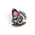 Spilla smaltata mietitore Halloween teschio scheletro badge gioiello regalo gotico - Tristo Mietitore (BH689)