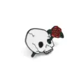 Broche en email crane rose style gothique en alliage Halloween badge accessoire mode. - Crâne