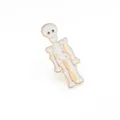 Jolie broche squelette emaillee pour Halloween, badge en alliage plaque or style. - Squelette