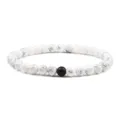 Bracciale di perle turchese bianco e nero opaco, gioiello di coppia bohémien. - Turchese Bianco Nero Opaco
