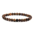 Bracciale con perline di occhio di tigre e perla nera opaca variante elegante per uso quotidiano. - Occhio di Tigre Nero Opaco