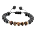 Verstelbare Natuurlijke Lava Steen En Tijgeroog Kralen Yoga Armband Variant Keuze - Tijgeroog