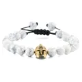 Witte Turkoois Spartaans Helm Kralen Armband Verstelbaar Gevlochten Touw Sieraden - Witte Turkoois Goud