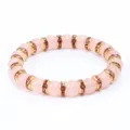 Bracciale in cristallo rosa dolce con strass scintillanti, elegante gioiello da mano in pietra. - Castone Dorato Strass Rosa