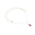 Koreanischer Stil minimalistische Muschel Anhänger Schlüsselbein Kette für Damen Schmuck - Beiges Seil Roségoldene Muschel