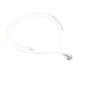 Koreanische einfache Muschel Anhänger Halskette beige Kordel Damen Mode Schmuck Kette - Beiges Seil Silberne Muschel