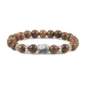 Holzperlen Armband mit Metall Abstandshalter und Buddha Kopf Anhänger Retro Armschmuck - Holzperlen