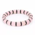 Dolce bracciale di perle in quarzo rosa creativo stile coreano cristallo rosa strass cerchio - Castone Argentato Strass Nero