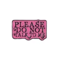 Pink glitter enamel pin with funny quote letter design, metal alloy badge for clothes or bags. - Pink Rectangular Bubble Style / Letter A