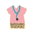 Creative medical scrub top enamel lapel pin with stethoscope design for healthcare workers. - Red