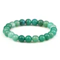 Bracelet en perles d'agate verte ronde pierre précieuse yoga énergie variante bijoux - Style Élastique / Vert