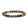 Tijgeroogsteen en zwarte matte kraal armband met legering afstandhouders yoga sieraden variant - Tijgeroog stenen armband
