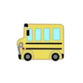 Cute school bus enamel pin, mini alloy brooch badge for kids and fashion clothes decoration. - School Bus