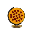 Joli pin's émaillé en alliage globe pizza créatif broche de dessin animé pour décoration de vêtements - Modèle de Globe