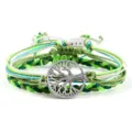 Braccialetto dell'amicizia intrecciato a mano con ciondolo albero della vita, stile boho unisex. - Albero della Vita - Argento