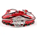 Etnische stijl meerlaagse gevlochten armband met metalen boombedel voor dagelijks - Levensboom - Zilver