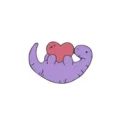 Cute purple dinosaur enamel pin heart brooch cartoon student backpack badge jewelry accessory item - Purple