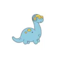 Cute cartoon dinosaur enamel pin alloy brooch cool student backpack badge jewelry accessory - Blue