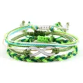 Set Bracciale Amicizia Intrecciato Fatto a Mano Simbolo Infinito Verde Corda Gioielli Moda - Infinito - Oro