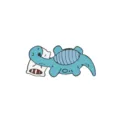 Cute cartoon sleeping dinosaur enamel pin alloy brooch badge for kids backpack decoration - Dark Blue